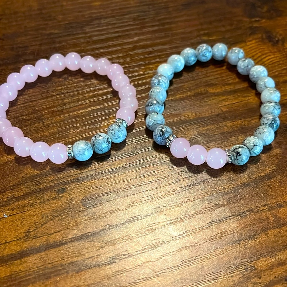 Glass bead stretch bracelet set!